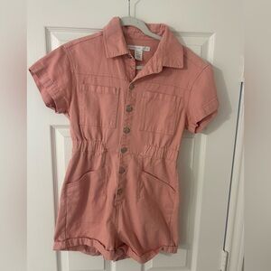 Altar'd State Pink Button-Up Romper